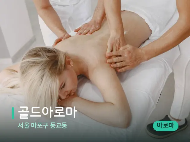 서울 마포구 동교동 골드아로마 — 마사지 관리를 받는 장면